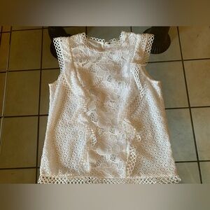 White Lace Sleeveless Top